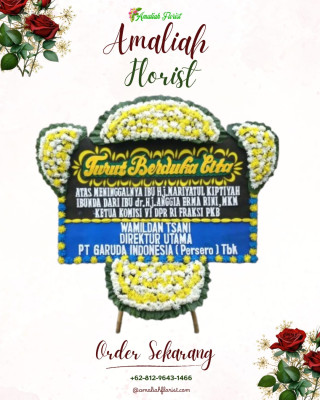 Papan Bunga Duka di Gedung Nasional