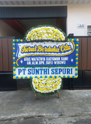 Papan Bunga Duka di Gedung Nasional